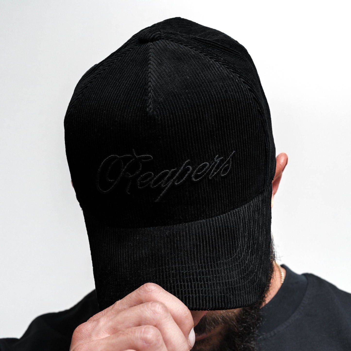 Corduroy Reapers 5-Panel Hat - Black/Black