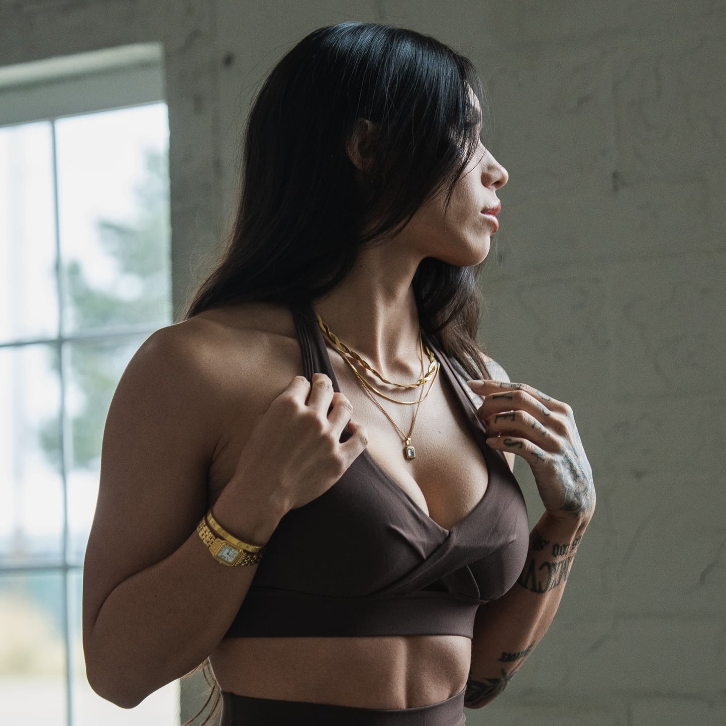 Axis Twisted Halter Bra