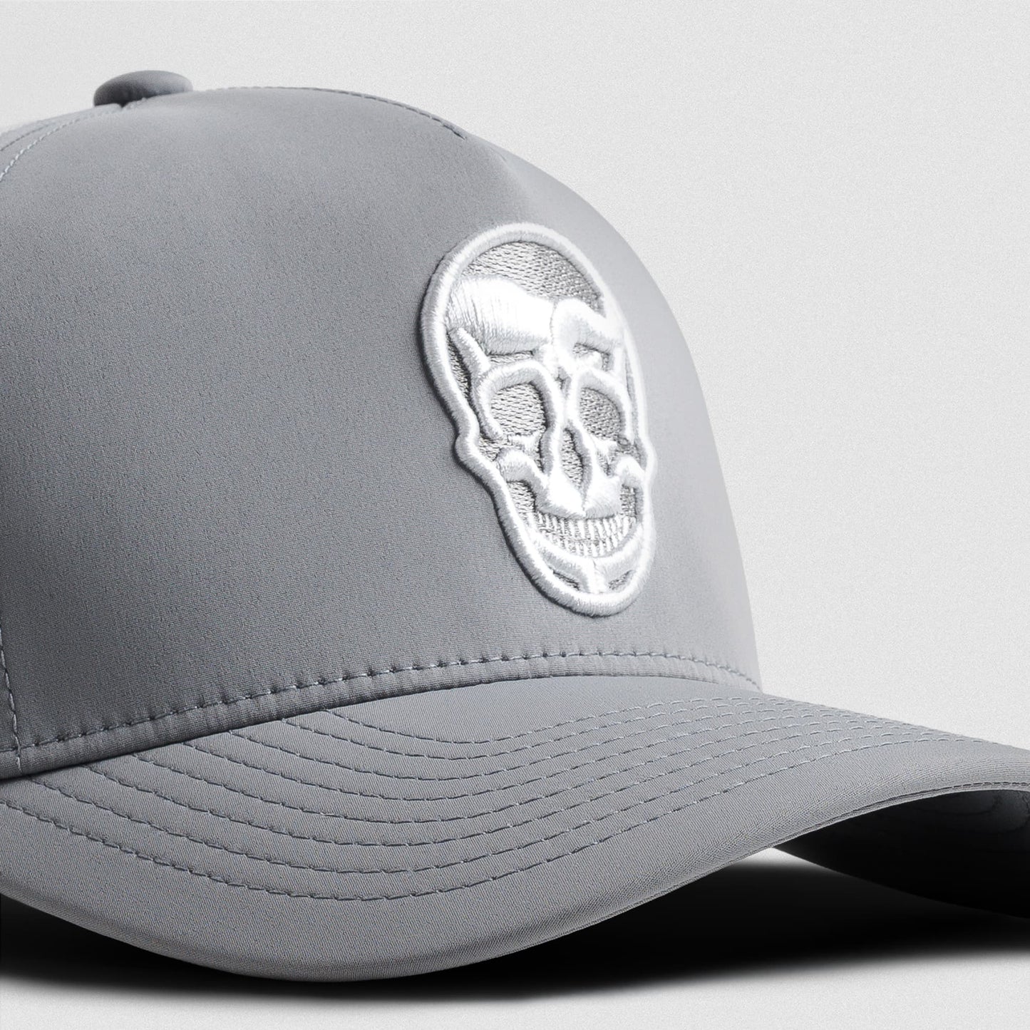 Hybrid Performance 5-Panel Hat - Gray/White